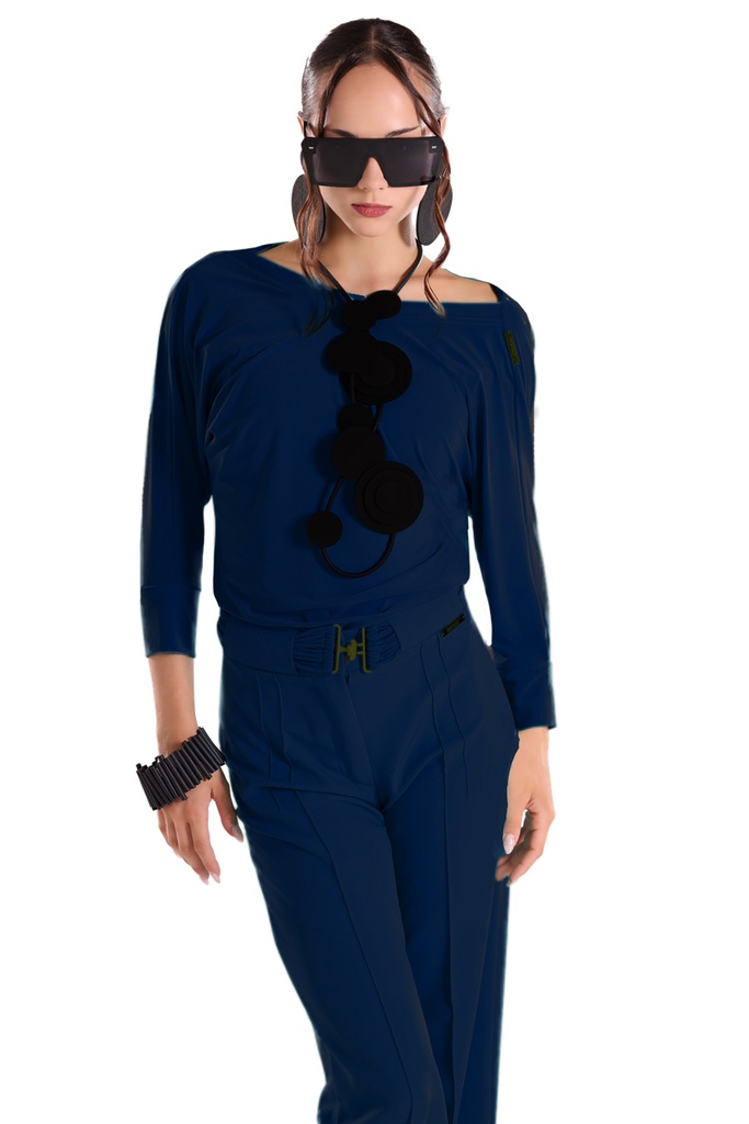 Damen Tanzshirt mit Wasserfall und ¾ Arm "GINA"