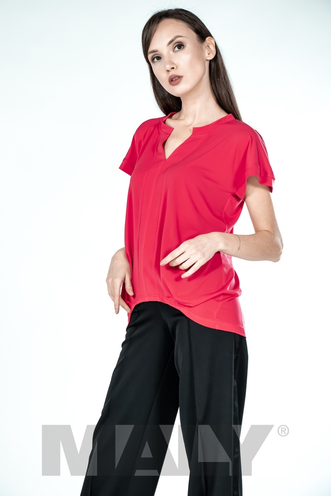 MF191102 - Damen Shirt mit V-Ausschnitt-Rot