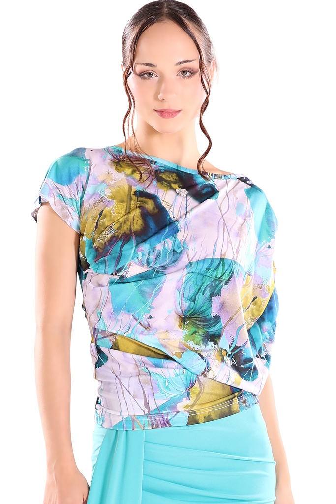 Damenshirt mit Falten "SARA"-print