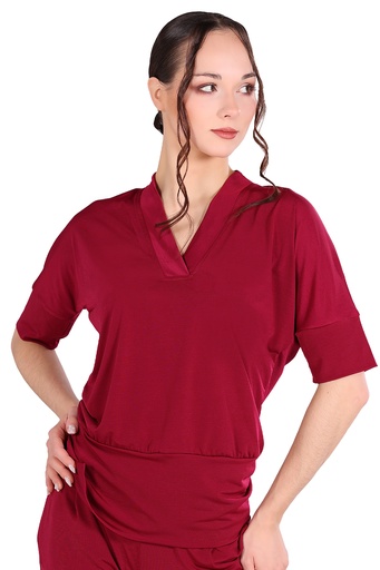 [1JL231102XSWIN-9900] Women's dance shirt "CARINA" wine (XS)