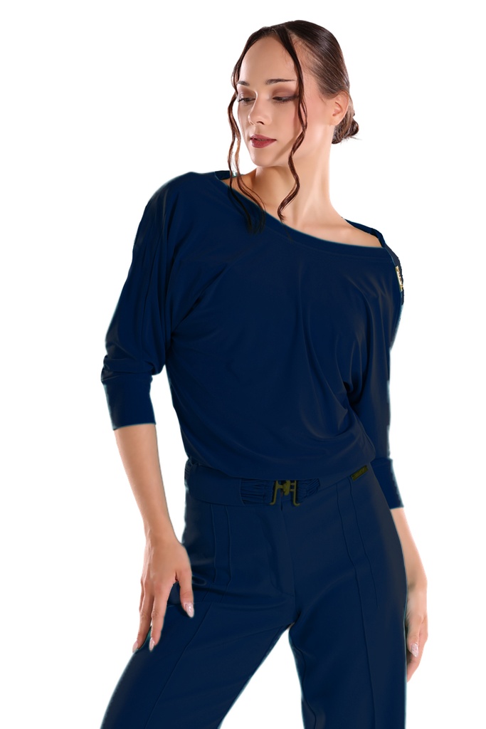 Damen Tanzshirt  ¾ Arm "GINA" dunkelblau