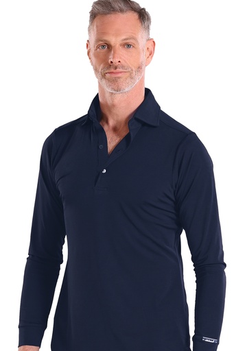 [1JL232201SBL-11900] Herren Polo Tanzshirt "MARIO" (blau) (S)