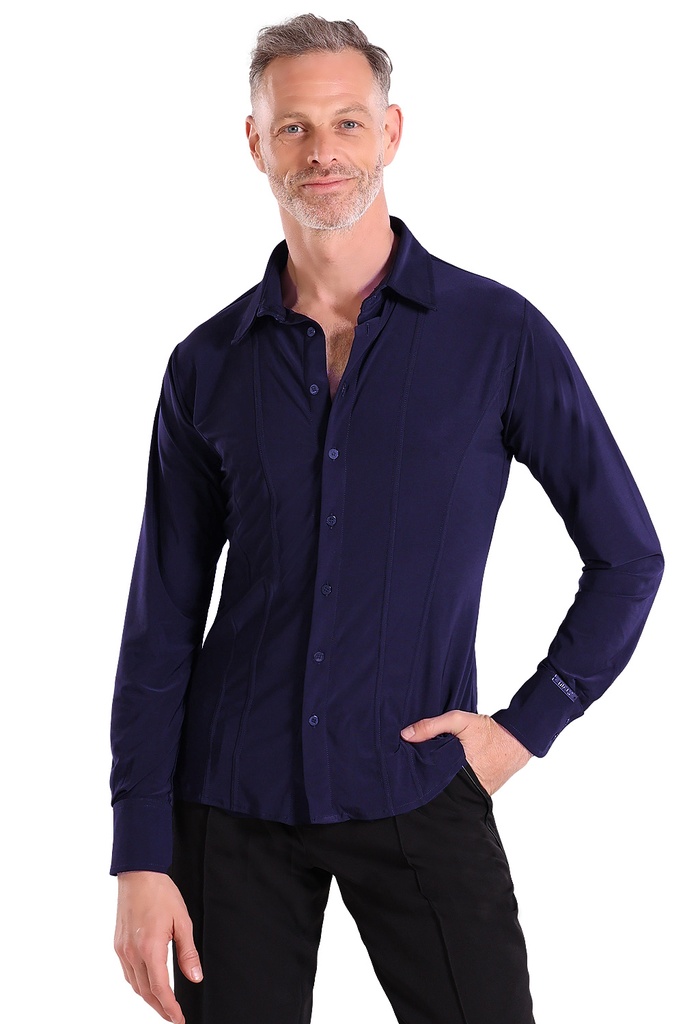 Men's dance shirt  "FRANCO" (blue)